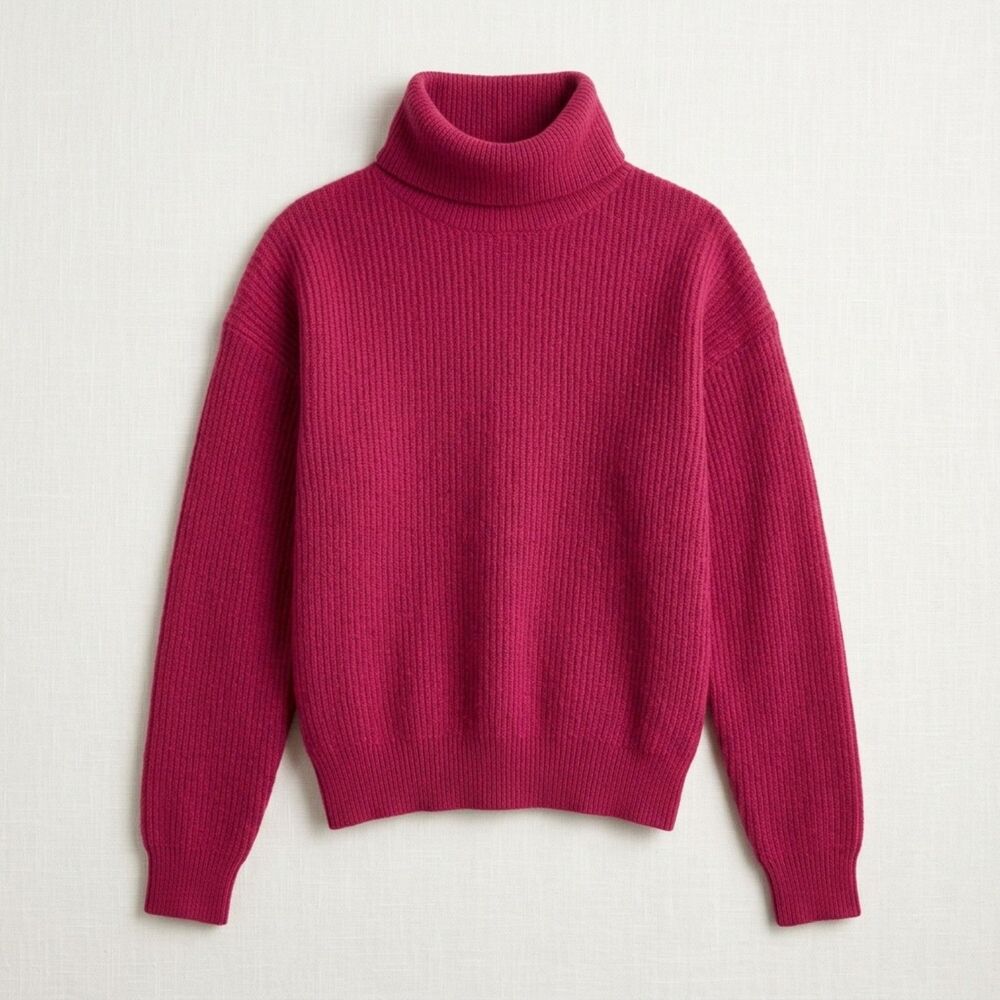 Christopher Hayes Vintage Pink Geelong Lambswool Turtleneck Sweater Size Medium